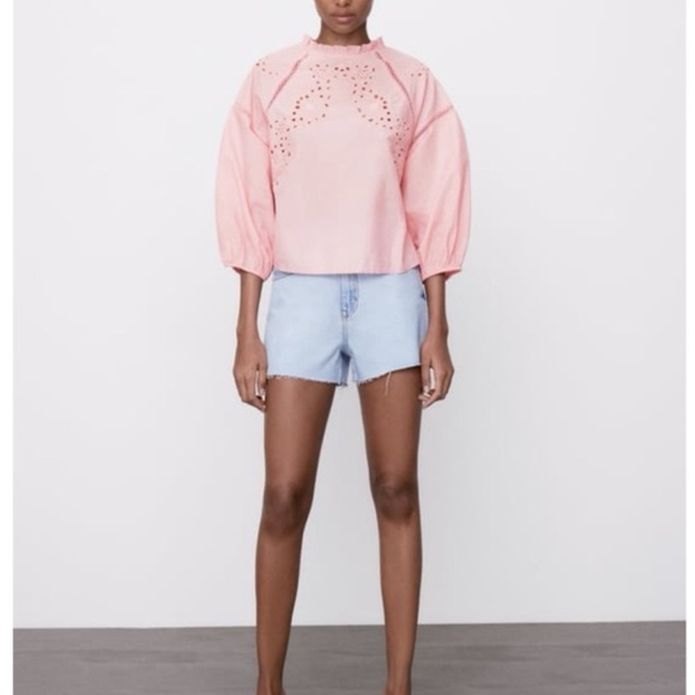ZARA CUTWORK EMBROIDERED BLOUSE